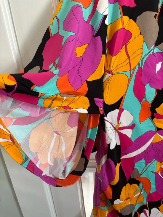 Trina Turk Pink Multi Floral Tunic or Swim Cover - Picture 8 of 10